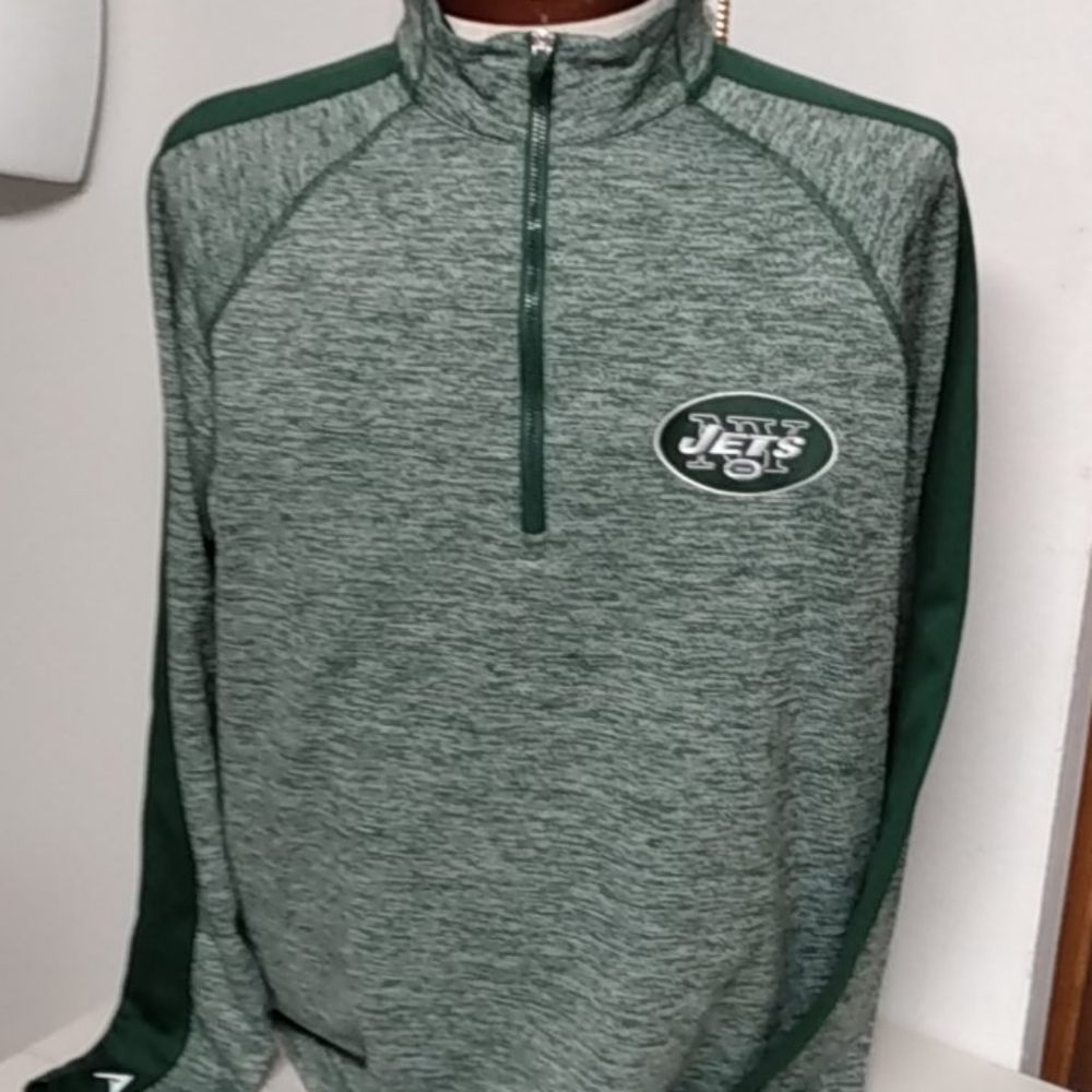 Antigua Half Zip Jets Football  Pullover Sweatshirt